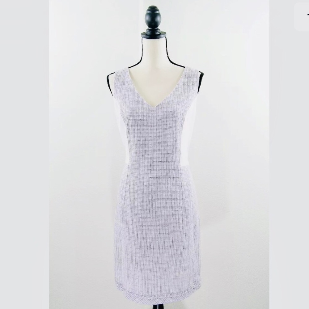 New White House Black Market Lilac Tweed Dress 12